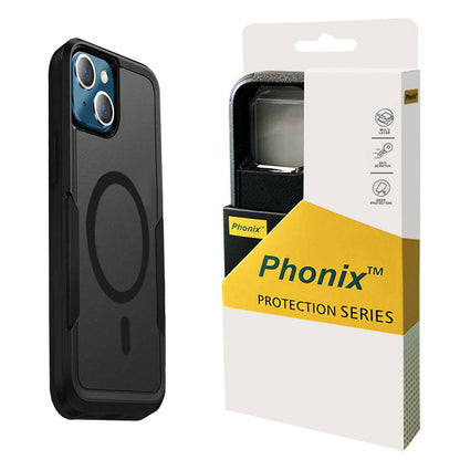 Phonix Case For iPhone 15 Pro Black Armor Light Case Compatible With Magsafe