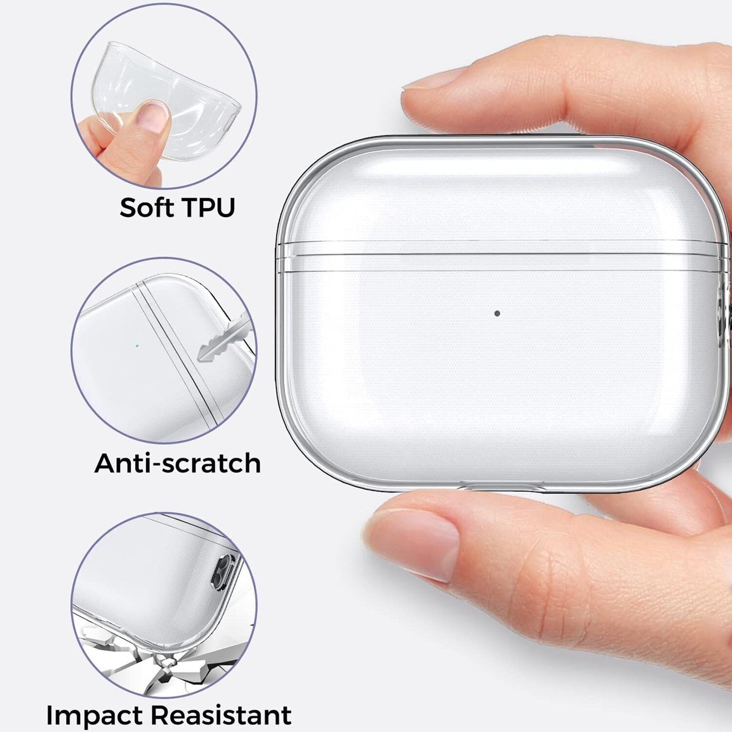 Clear Case for AirPods Pro2 2022 Case Soft Silicone