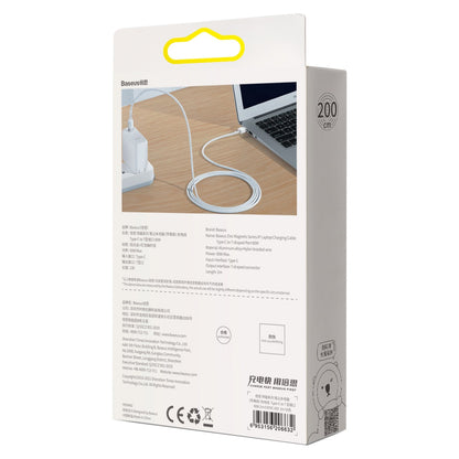 Baseus Zinc Magnetic Series iP Laptop Charging Cable Type-C to T-shaped Port 60W 2m White