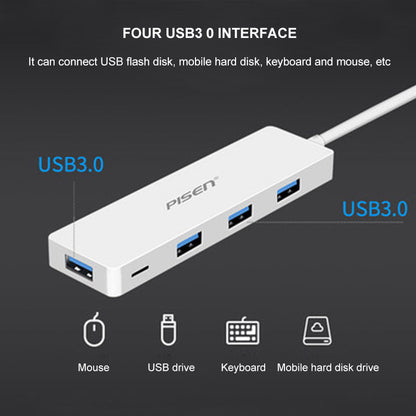 USB-A  to 4 USB 3.0 HUB Charging Port Adapter LS-RDK-DS03-150 PISEN (0.15m)