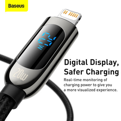 Baseus Display Fast Charging Data Cable Type-C to IP 20W 2m Black