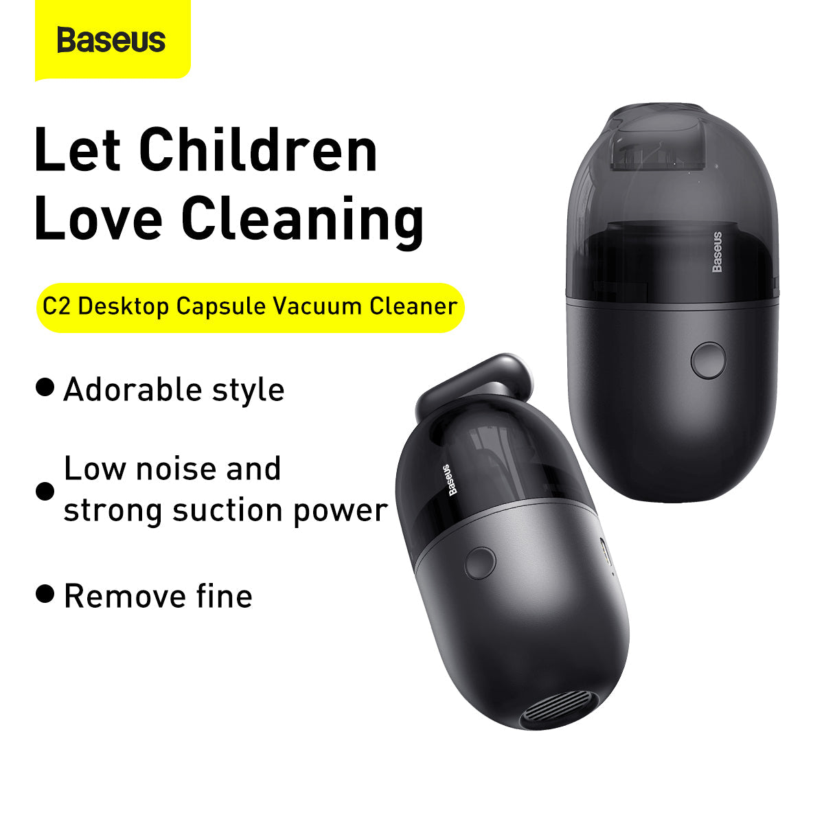 Baseus C2 Desktop Capsule Vacuum Cleaner Black