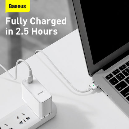 Baseus Zinc Magnetic Series iP Laptop Charging Cable Type-C to T-shaped Port 60W 2m White