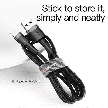 3M Lightning to USB-A cafule Cable Gray+Black Baseus