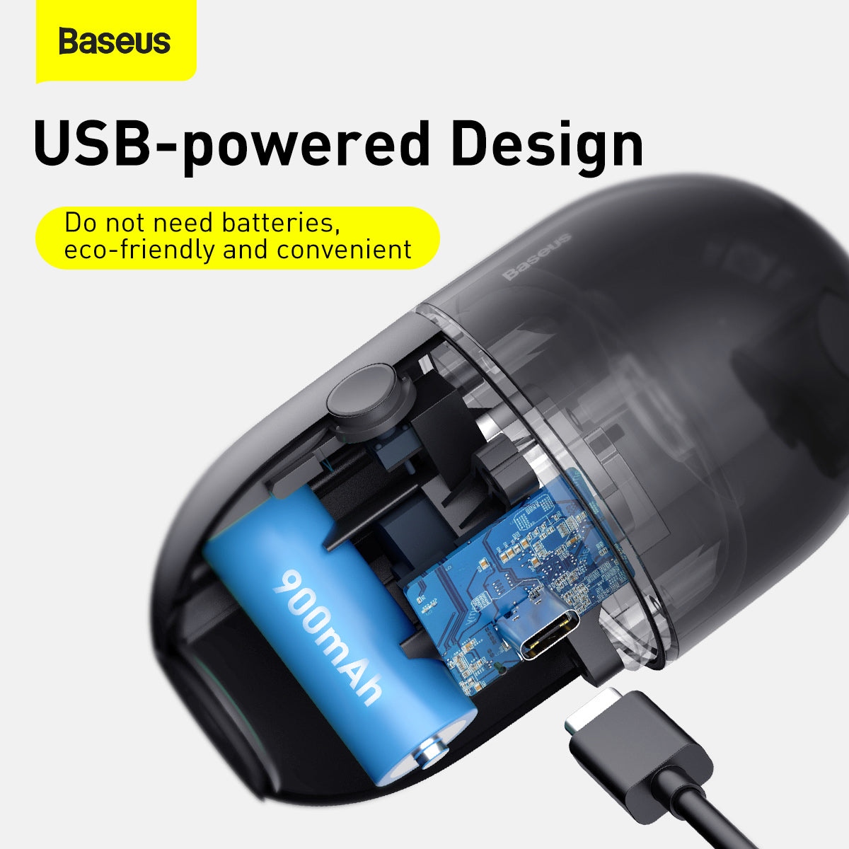 Baseus C2 Desktop Capsule Vacuum Cleaner Black