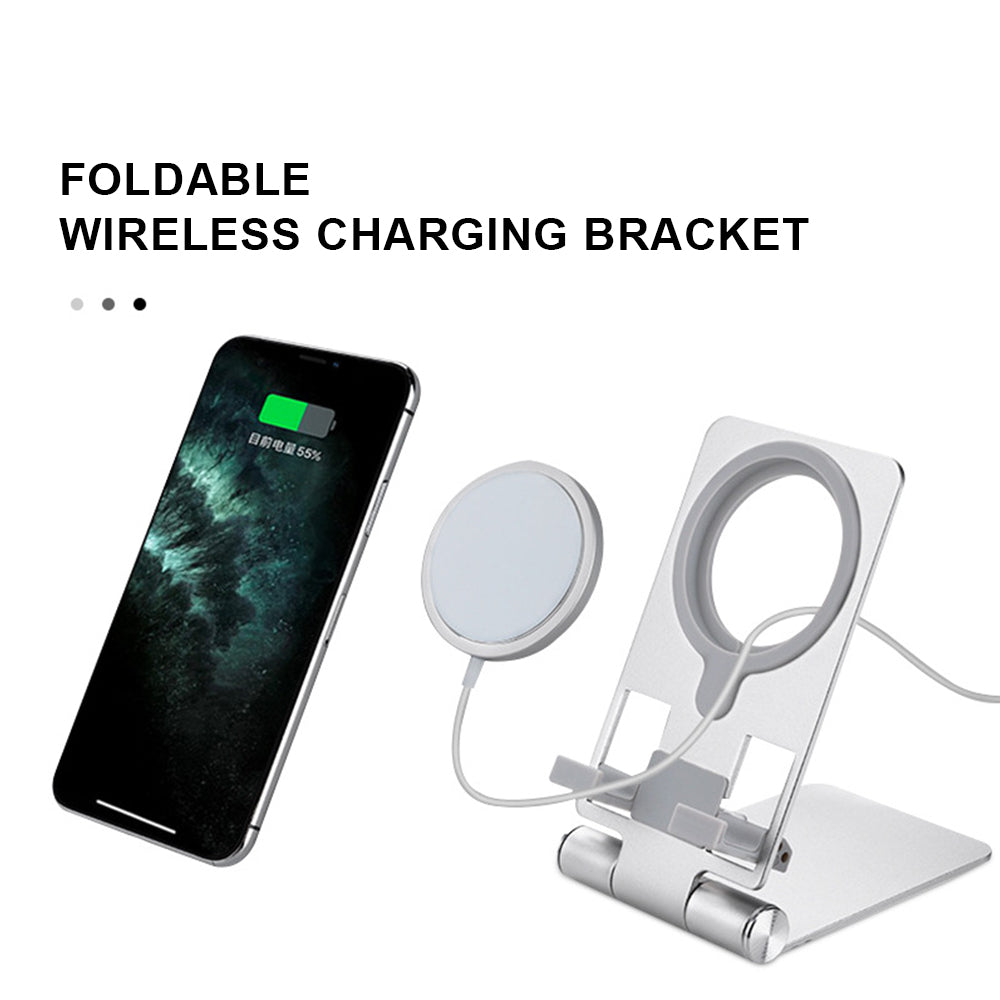 Aluminium Alloy Foldable Magnetic Wireless Charger Desktop Stand For iPhone