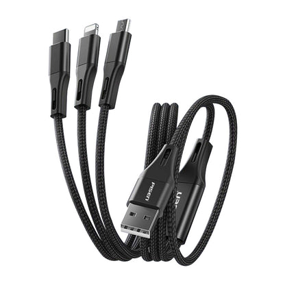 3 in 1 1.5M  Aluminum Alloy Braided Charging Cable(1500mm) AP04-1500 PISEN