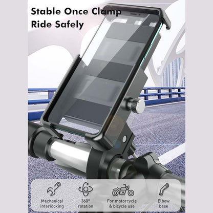 Bike Motorcycle Phone Mount Universal Cell Phone Holder Smartphone Clamp 360° Rotatable