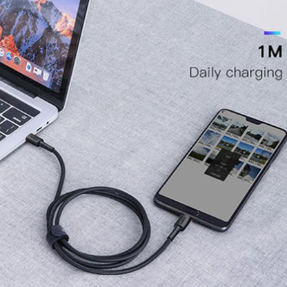 1M BoostUp Cafule USB-C to USB-C Cable Charge & Connect Black USP