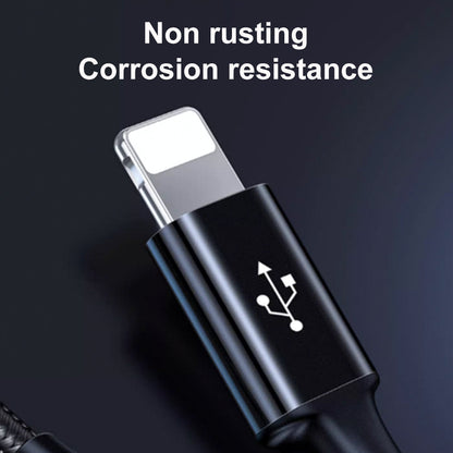 3 in 1 1.5M  Aluminum Alloy Braided Charging Cable(1500mm) AP04-1500 PISEN