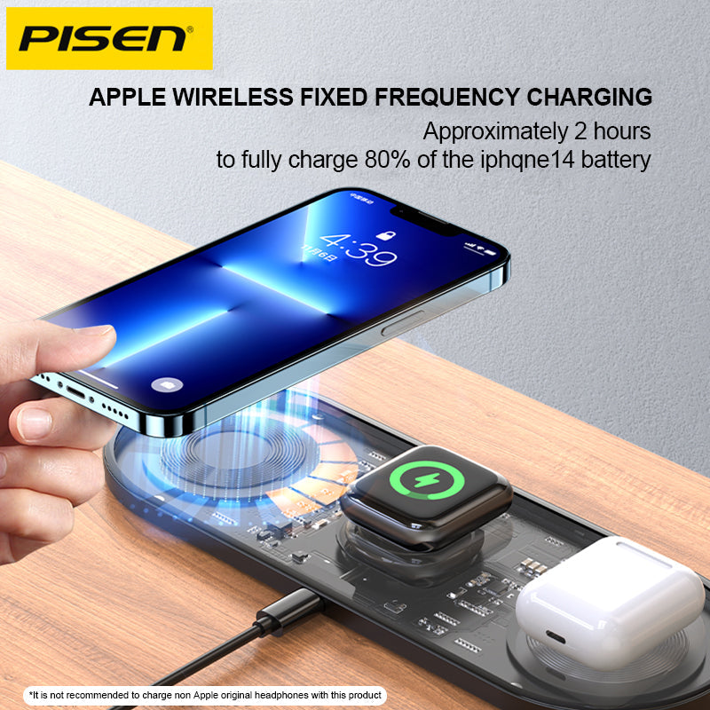 Pisen 3 in 1 Wireless  Charging Station Transparent FYD-C33