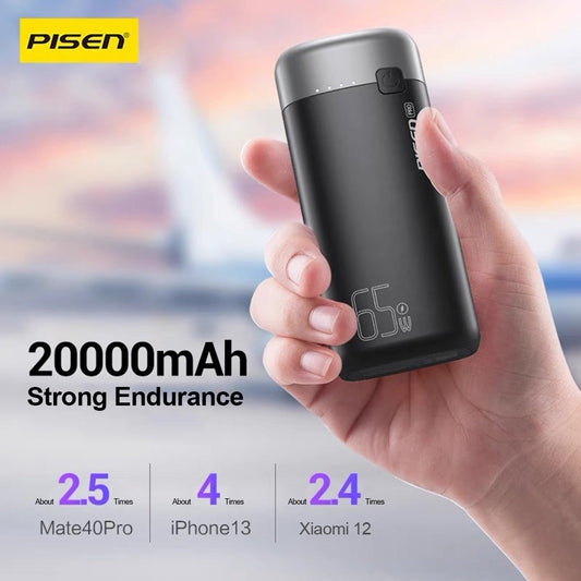 Pisen-PRO Laptop Power Bank  (65W,20kmAh) (LS-DY118/Black) PD65-2 20000mAh