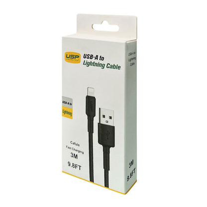 3M BoostUp Cafule Lightning to USB-A Cable Charge & Connect Black USP