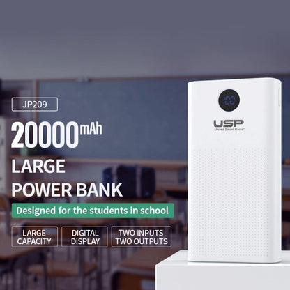 USP Power Bank 20K mAh (20000mAh) White with 2 USB Outputs and 2 Input