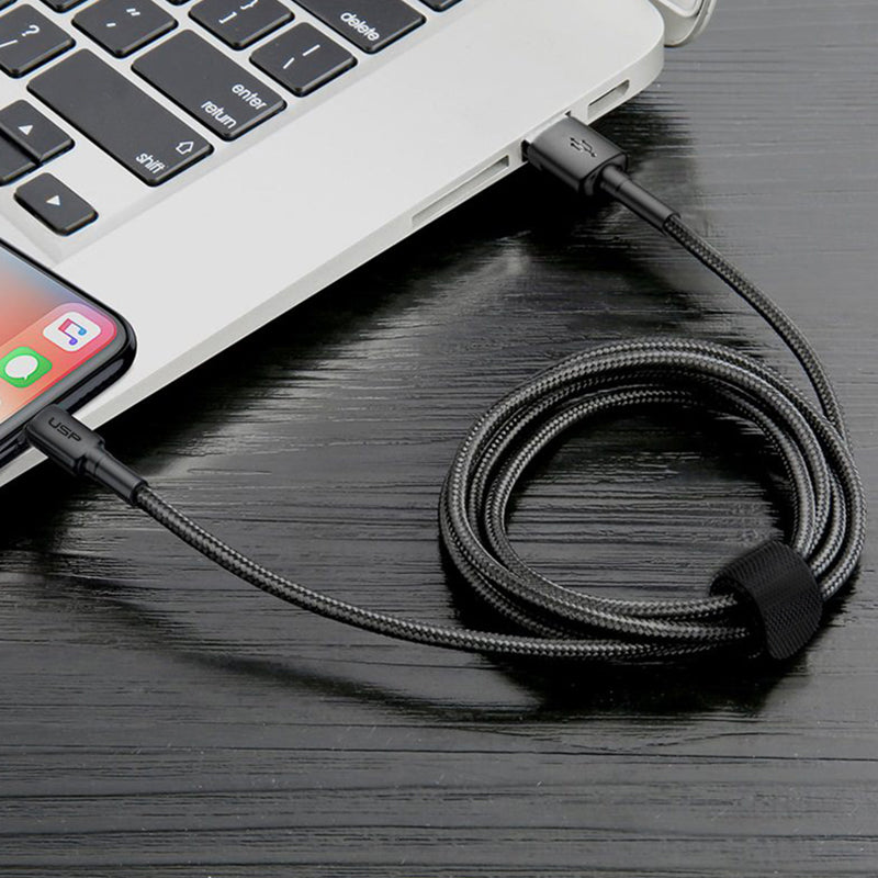 1M BoostUp Cafule Lightning to USB-A Cable Charge & Connect Black USP