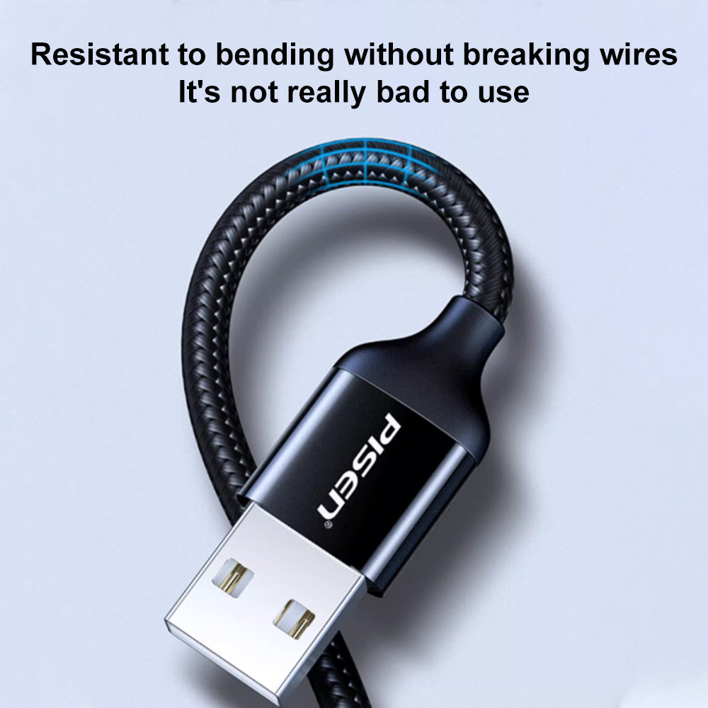 3 in 1 1.5M  Aluminum Alloy Braided Charging Cable(1500mm) AP04-1500 PISEN