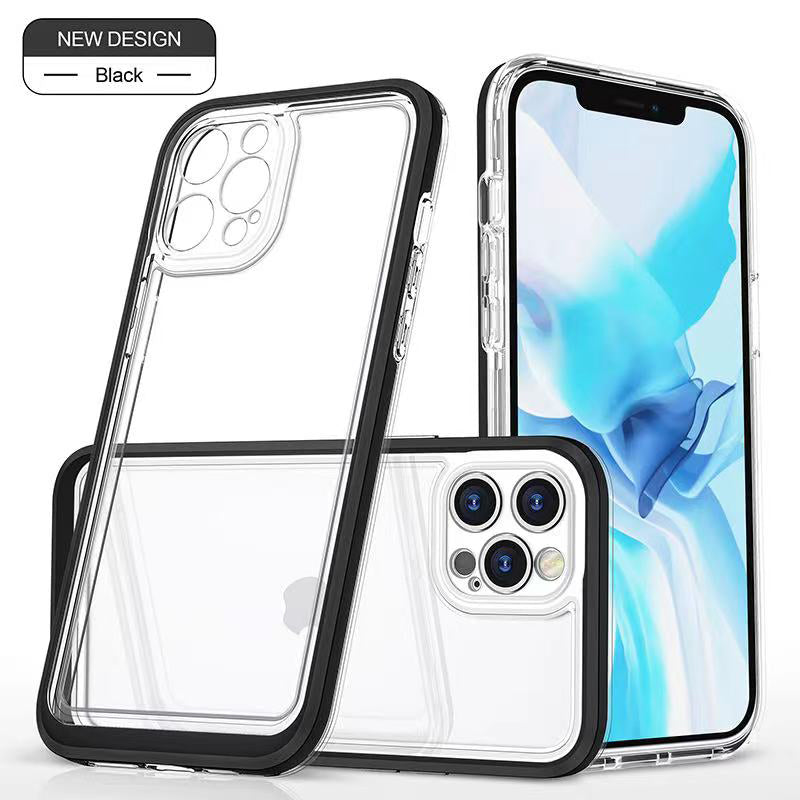 Phonix Case For iPhone 13 Pro Max Clear Rock Hard Case Black border (With Camera Protective)