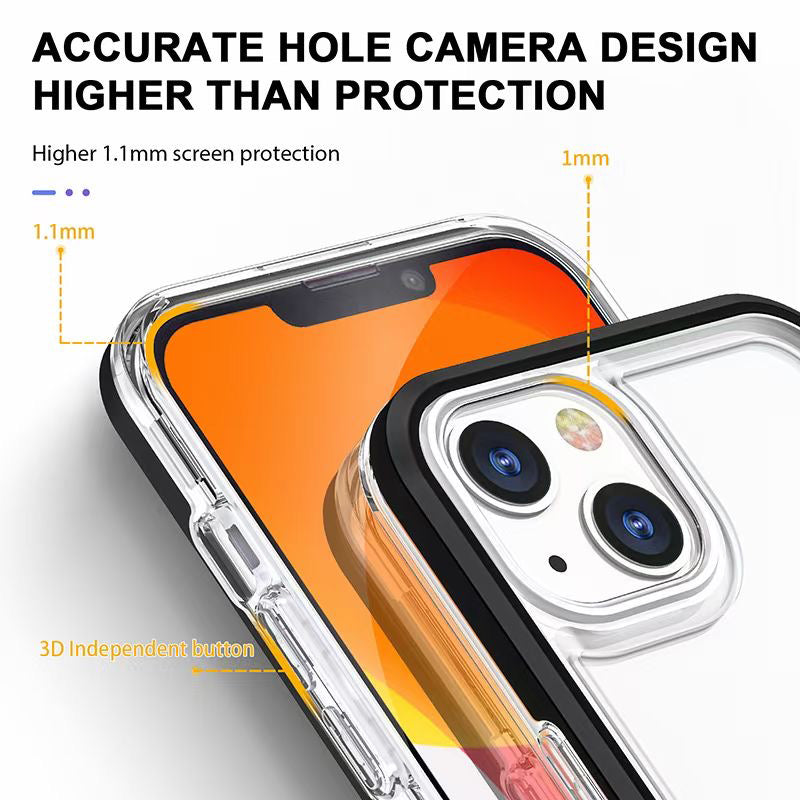 Phonix Case For iPhone 11  Clear Rock Hard Case Black border (With Camera Protective)