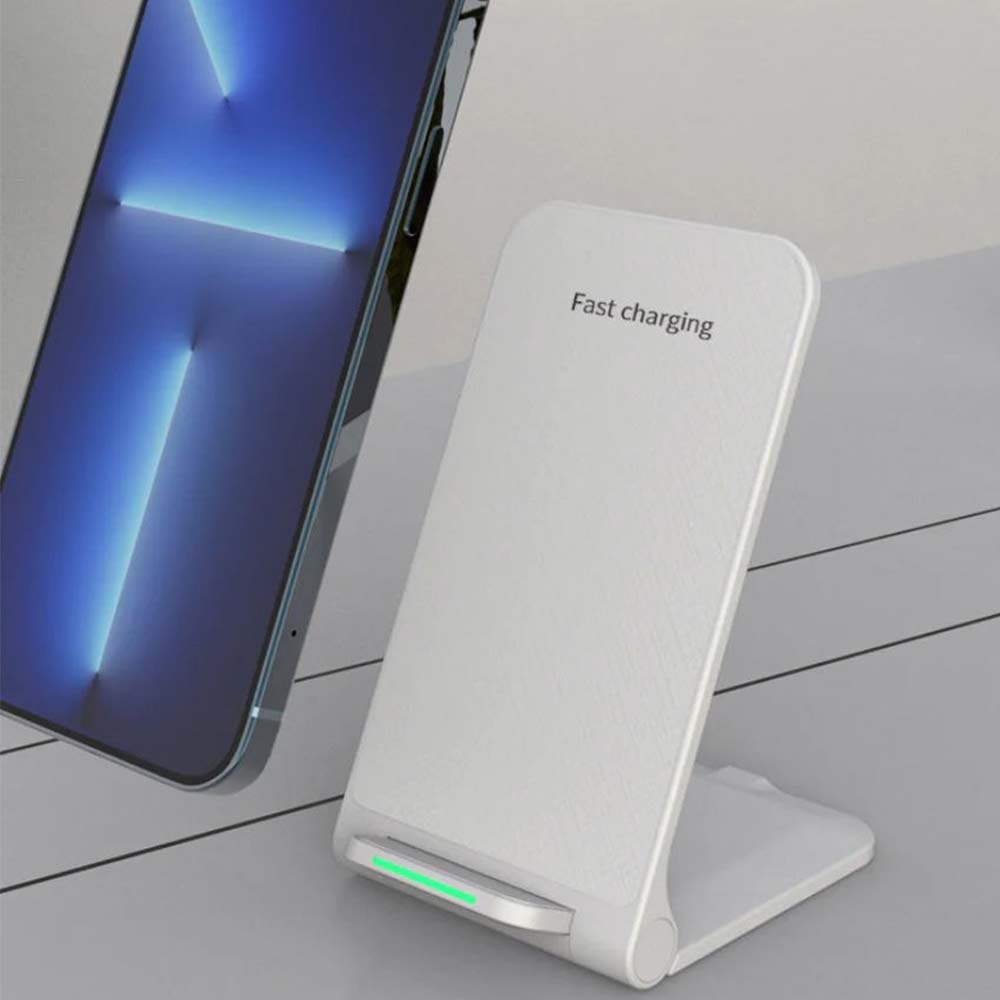 15W Wireless Charger Stand Dock Holder White