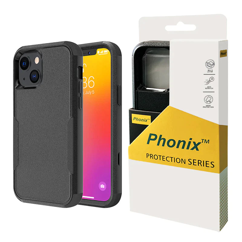 Phonix Case For iPhone Xs Max Black Armor (Heavy Duty) Case