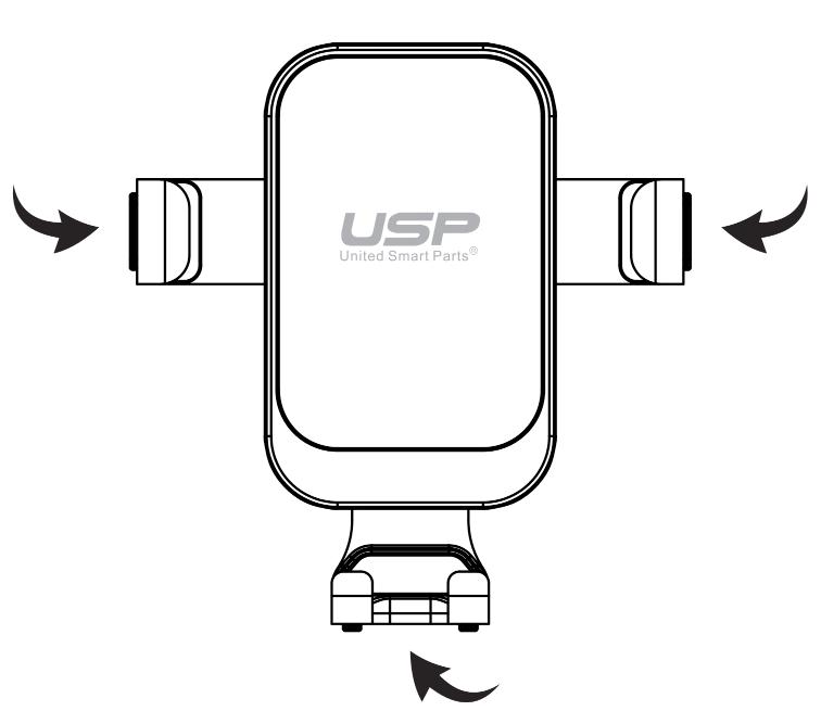 USP Gravity Car Mount Holder(Hook Up Air Outlet Version) Black