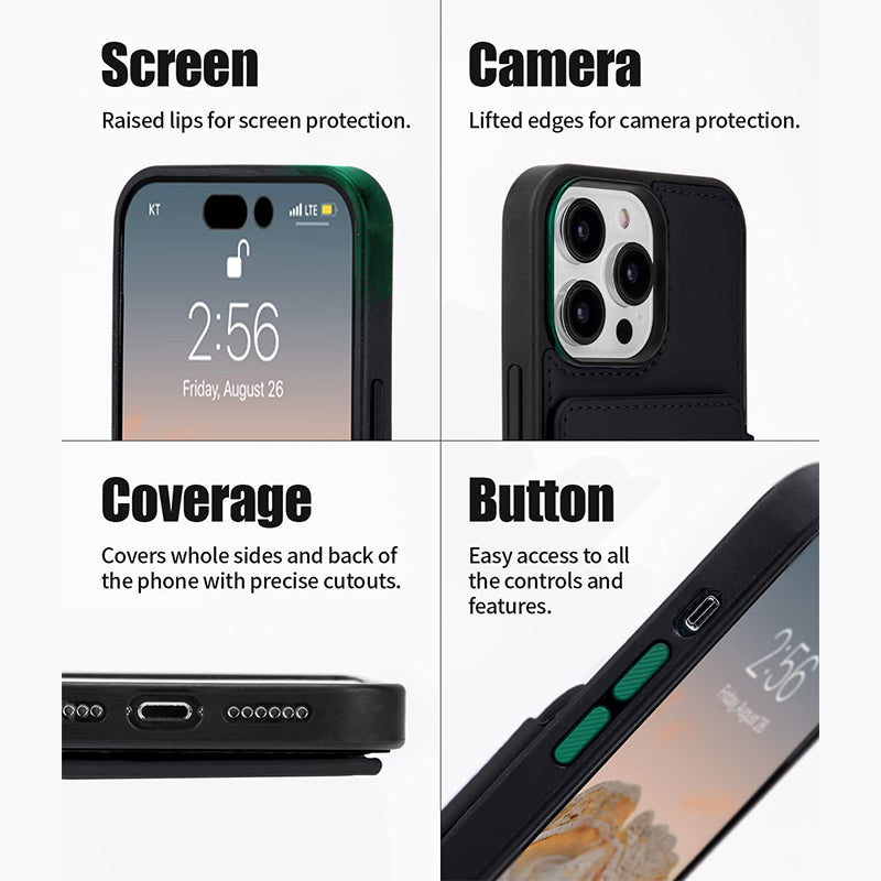 Goospery Case For iPhone 14 Pro Balance Fit 5 Cards Case