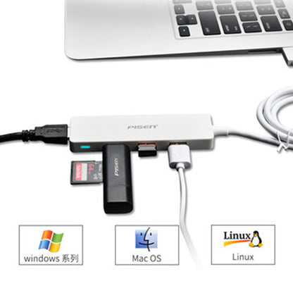 USB-A  to 4 USB 3.0 HUB Charging Port Adapter LS-RDK-DS03-150 PISEN (0.15m)