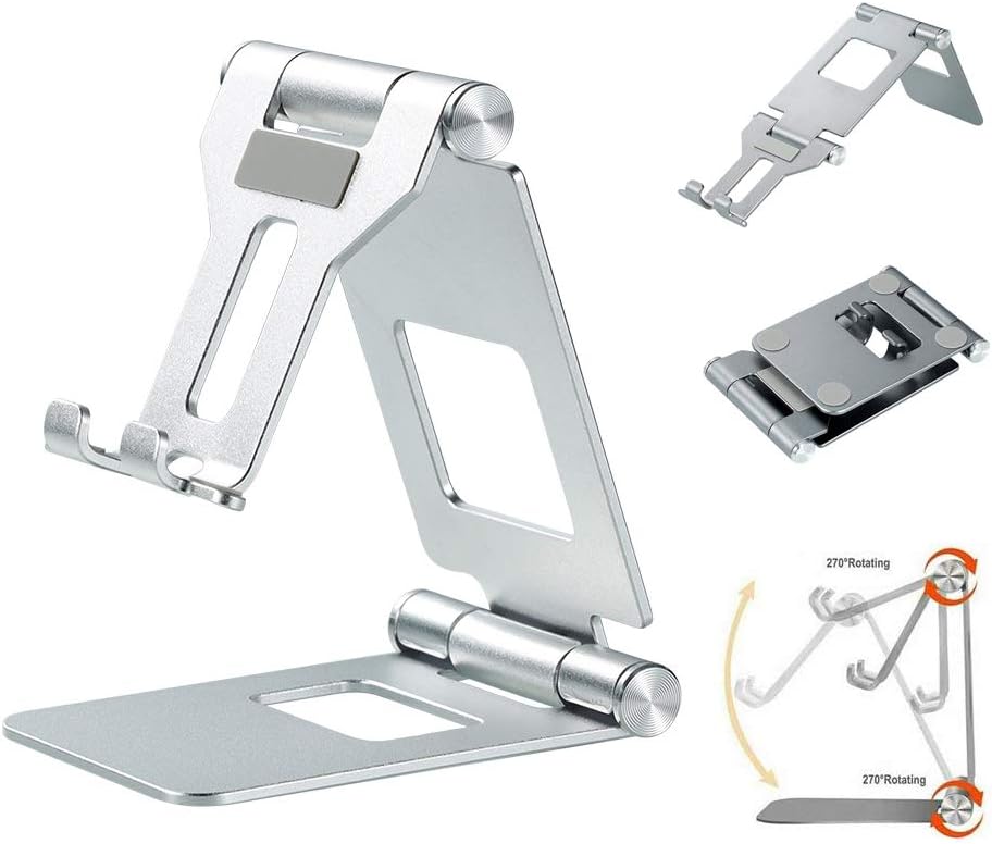 Aluminium Alloy Desktop Stand for Phone/iPad Holder (Silver)