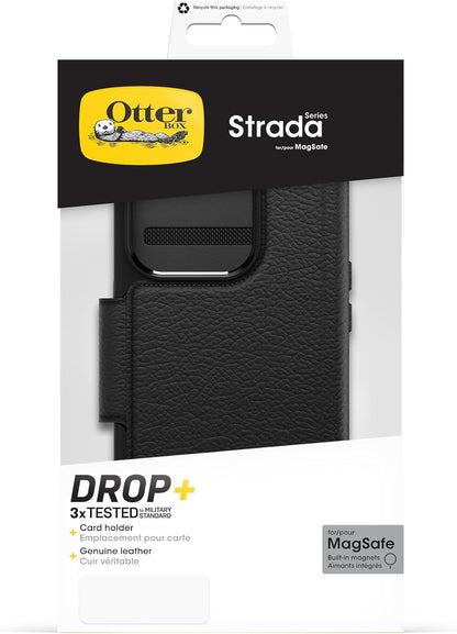 Otterbox Case For iPhone 15 Pro Strada Folio Compatible With MagSafe Case Shadow Black