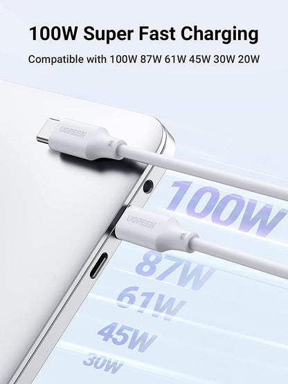 1M 100W USB-C  To USB-C  5A Data Cable White Ugreen