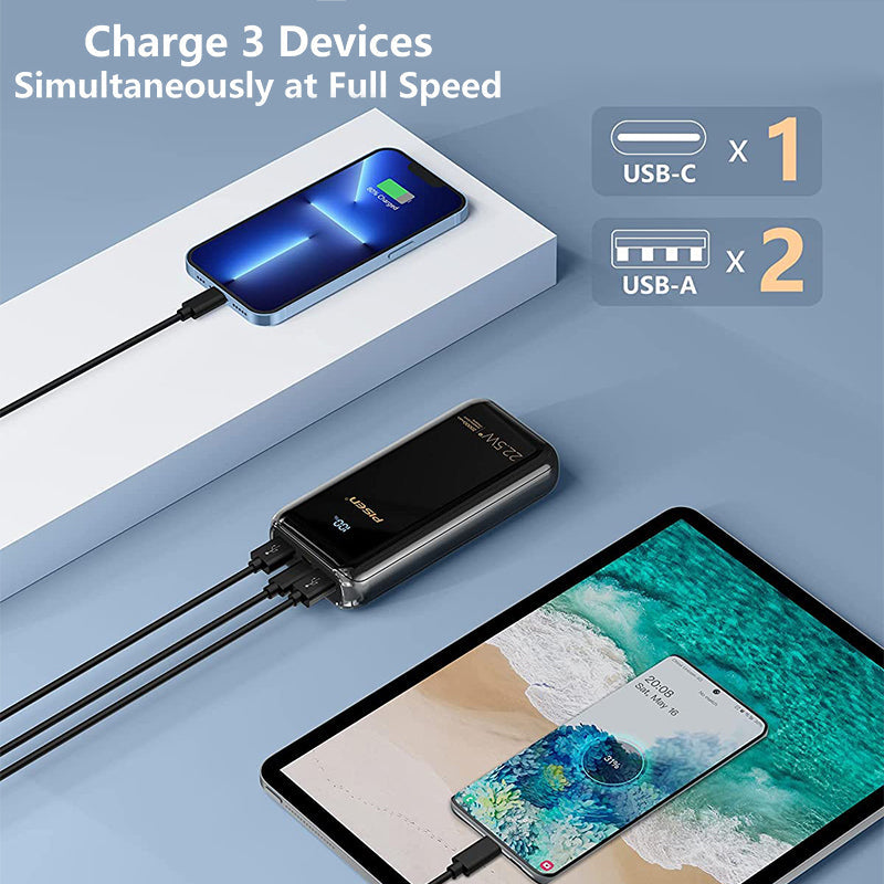 PD QC 3.0 Fast Charging Power Bank 22.5W 20k (20000mAh) with LED Display PISEN