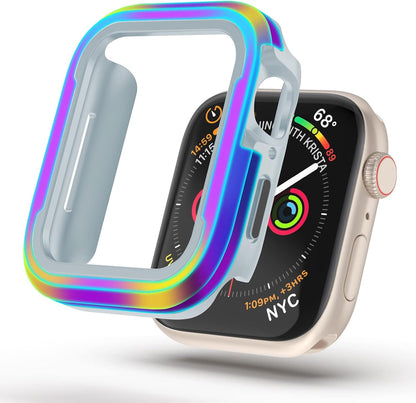 Aluminum Alloy Frame Case For Apple Watch 4 / 5 / 6 / 7 / 8 / SE / SE2 / Ultra Rainbow Case