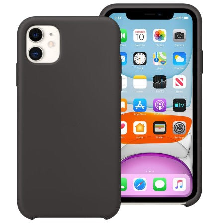 For iPhone 11 Pro Liquid silica Gel Case Cover Black