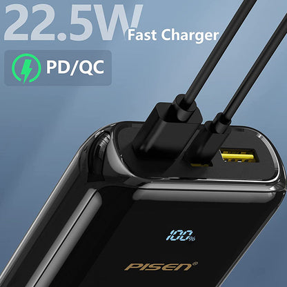 PD QC 3.0 Fast Charging Power Bank 22.5W 20k (20000mAh) with LED Display PISEN