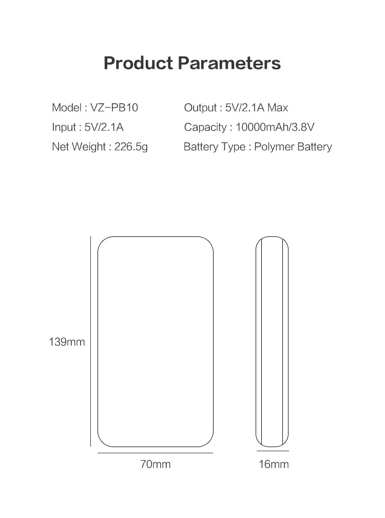 USP Power Bank 10K mAh (10000mAh) White with 3 USB Outputs