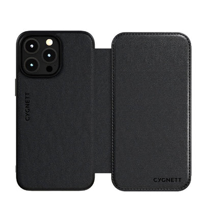 Cygnett Case For iPhone 15 Pro Max Leather Wallet Magnetic Case - Black