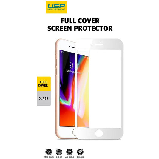 USP Screen Protector For iPhone 7 / 8 White Full Cover