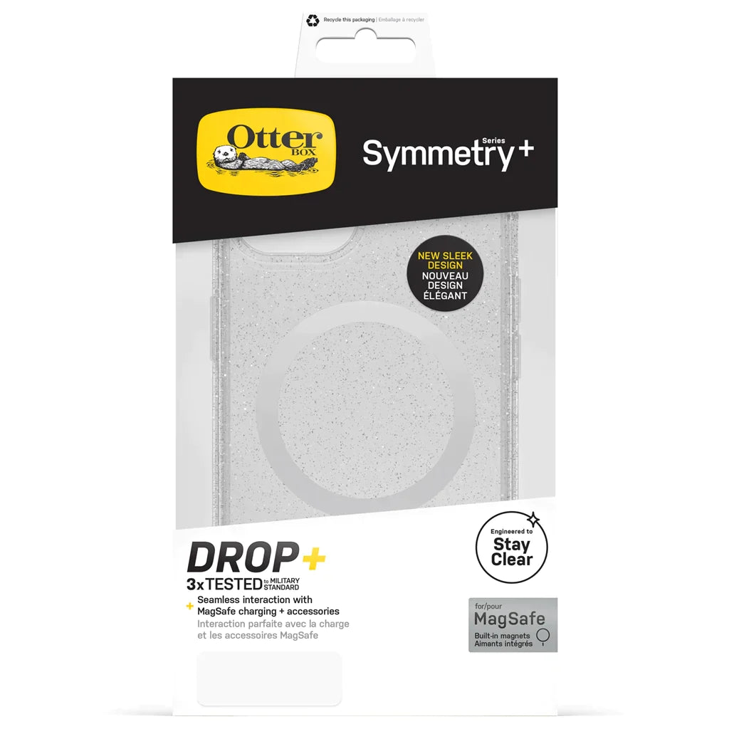 OtterBox Case for iPhone 13 / 14 Symmetry Series+ Stardust Antimicrobial Case for MagSafe