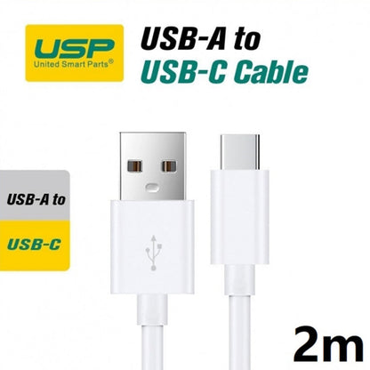 2M USB-C to USB-A Mini White Cable  USP